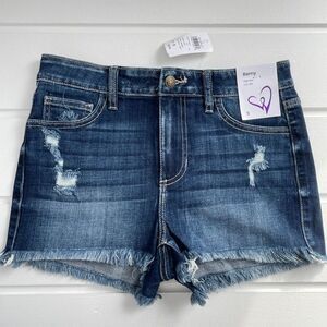 Windsor Women's Dark Wash Hi Rise Cut Off Denim Shorts Small NWT